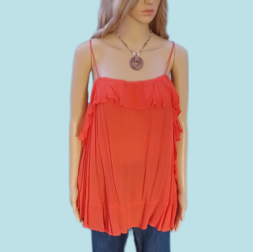 Free people M ruffles cami tank top